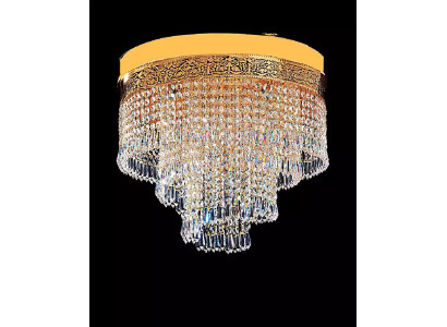 Deckenleuchter Luxus Gold Kronleuchter Deckenlampe Lüster Kristall Art