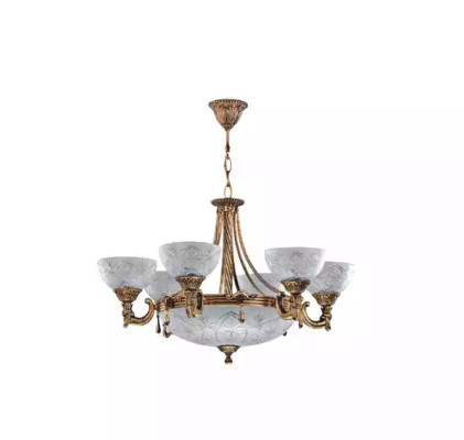 Deckenlampe Lüster Deckenleuchter Lampe Kronleuchter Glas Grau Gold