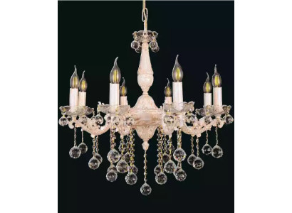  Lüster Deckenleuchter Kronleuchter Beige Deckenlampe Kristall Lampe