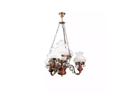 Deckenleuchter Lüster Kronleuchter Deckenlampe Lampe Glas Braun Barock