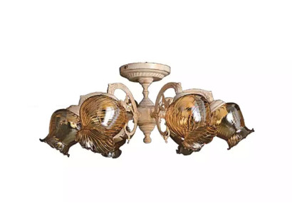 Deckenlampe Deckenleuchter Lüster Kronleuchter Lampen Glas Beige Art