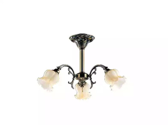 Deckenleuchter Blumen Lüster Kronleuchter Deckenlampe Lampe Glas Grau