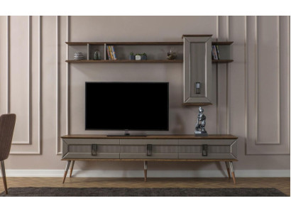 Moderne Braune Wohnzimmer Möbel Robustes Sideboard Designer Regal 2tlg