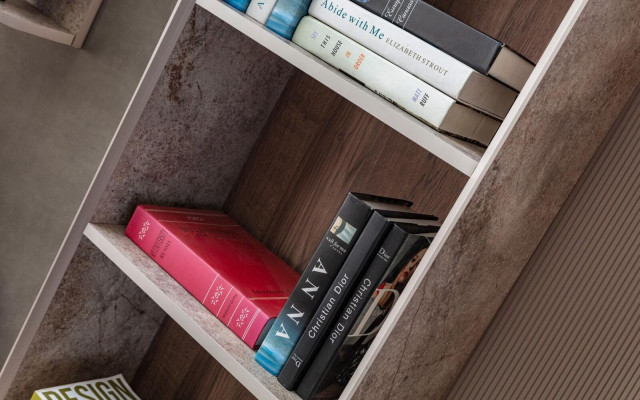 Modernes Bücherregal Designer Standregal Beige Büroregale Bücherschrank