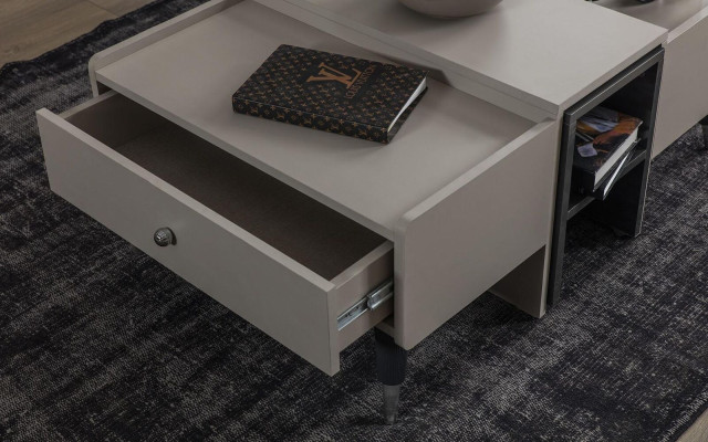 Weißer Kaffeetisch Moderner Sofatisch Holz Couchtisch Wohnzimmer Möbel