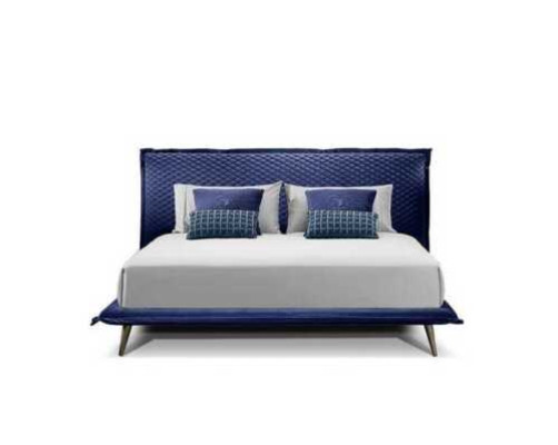 Doppelbett Betten Bettrahmen Bett Holz Schlafzimmer Blau Klassisch Prianera Neu