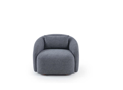 Grauer Sessel Relaxsessel Lounge Sessel Textil Polster Einsitzer Möbel