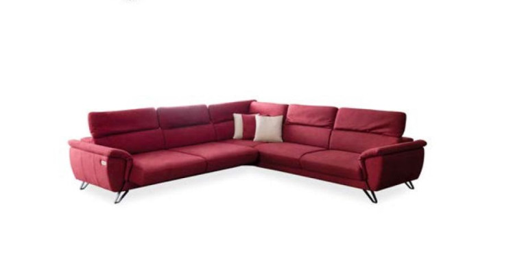 Rotes L-Form Ecksofa Luxus Wohnlandschaft Polstermöbel Wohnzimmer Couch