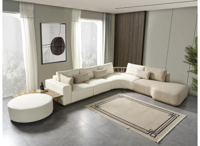 Weißes Modernes Ecksofa L-Form Couch Luxus Polstersofa Wohnzimmermöbel