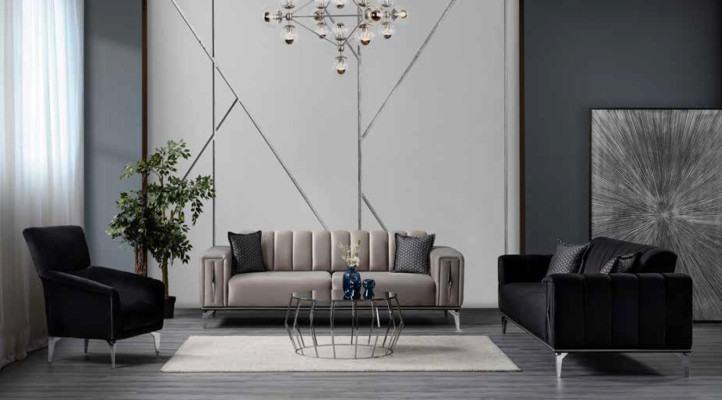 Komfortables Set 3+1Polster Luxusset Modern Style Set Farbe Beige FürWohnzimmer