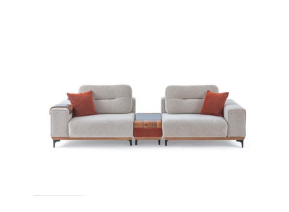 Stilvoller 3-Sitzer Mit Einem Einlagetisch Designer Wohnzimmer Couchen