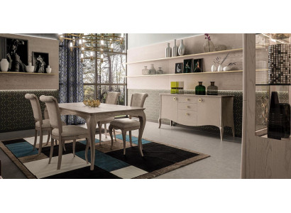 Klassische Esszimmer Garnitur Tisch Stuhl Set kommode Essgarnitur Stühle 6tlg