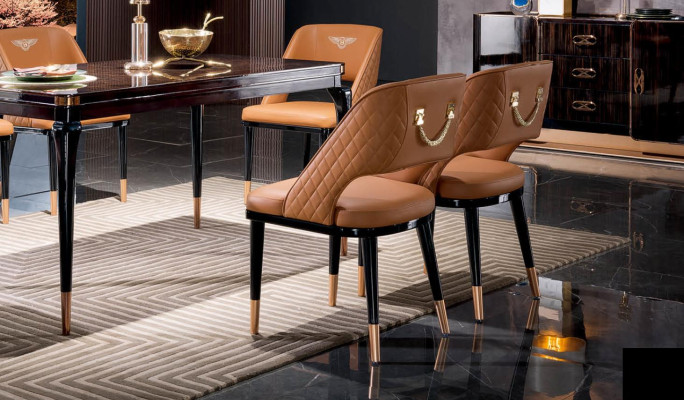 Stuhl Set Sitz Polster Garnitur Esszimmer Stühle Lehn Leder Holz Modern