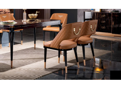 Stuhl Set Sitz Polster Garnitur Esszimmer Stühle Lehn Leder Holz Modern