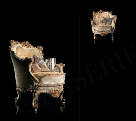 Luxuriöser geschnitzter Sessel im klassischen Stil für das Wohnzimmer