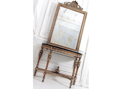 Möbel Stil Barock Konsolentisch Spiegel Holz Italienische Tische Konsolen 2tlg.