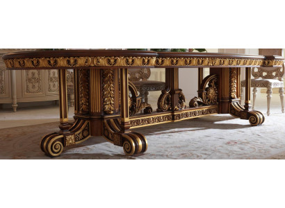 Esstisch Esszimmer Blatt Gold Wohnzimmer Holz Klassischer Tisch Italien Möbel