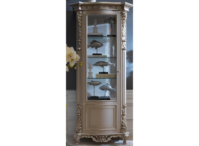 Möbel Massive Holz Vitrinen Glas Schrank Anrichte Echtholz Vitrine Wohnzimmer