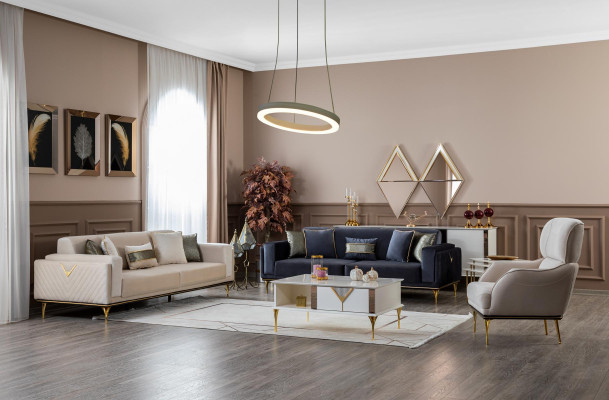 Couch Sitz 331 Sitzer Couchtisch 5tlg Design Metall Neu Garnitur Polster