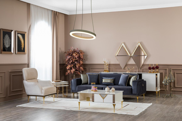 Couch Sitz 331 Sitzer Couchtisch 5tlg Design Metall Neu Garnitur Polster