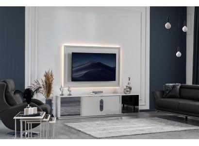 Wohnzimmer Set TV-Ständer Fernsehwand Lowboard Luxus Design neu 2tlg