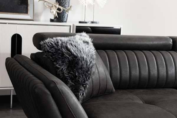 Dreisitzer Couch Schwarze Sofa Couchen Möbel Polster Möbel Dreisitzer