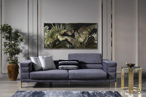 Sofagarnitur 3+1 Sitzer Set Design Polster Couchen Moderne neu Blau