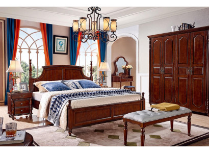 Design Schlafzimmer 3tlg. Bett 2x Nachttische Klassischer Betten Set