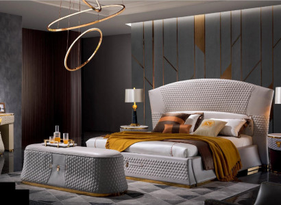 Bett + 2x Nachttisch 3 tlg Schlafzimmer Set Design Modern Luxus Klassische