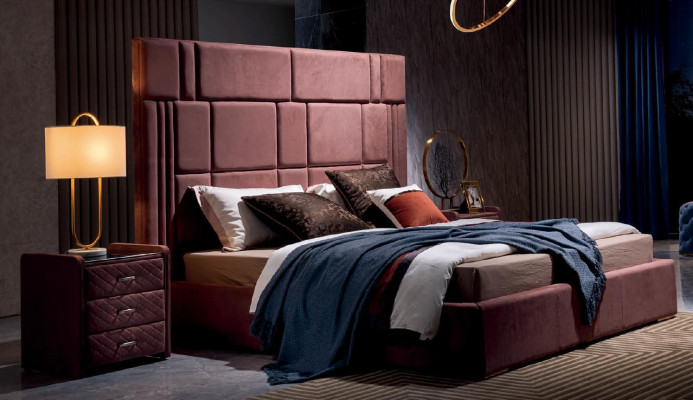 Bett 2x Nachttisch 3 tlg. Schlafzimmer Set Design Möbel Modern Luxus