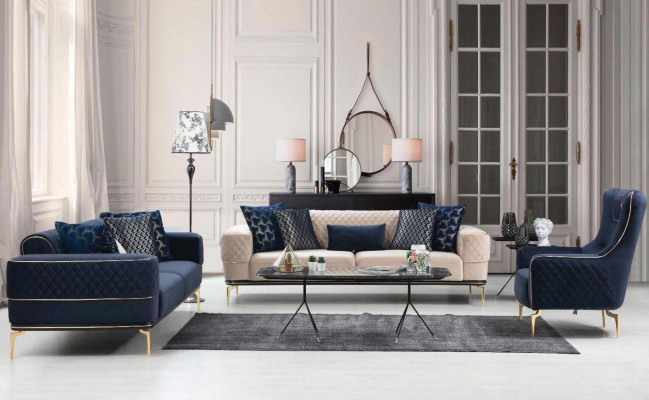 Sessel Ohrensessel Luxus 1 Sitzer Polster Sitz Designer Textil Sitz Stoff Modern