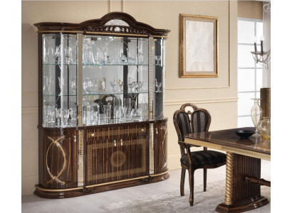 Italienische Möbel Vitrine xxl Schrank Vitrinen Schau Schränke Design Wohnzimmer