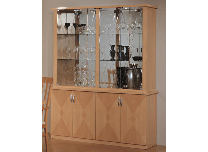 Klassische Vitrine Schrank Italienische Möbel Schränke Möbel Vitrinen Buche neu