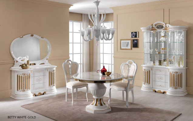 Klassische Kommode Anrichte mit Spiegel xxl Schrank Sideboard Italienische Möbel