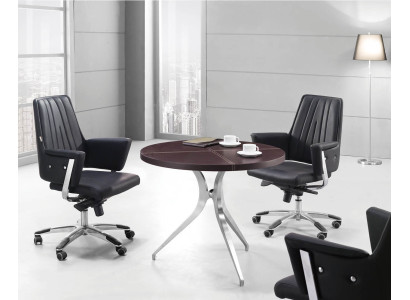 Büro Eintrichtung 4 tlg. Set Runder Tisch Wartezimmer Sessel 3x Lehnstuhl