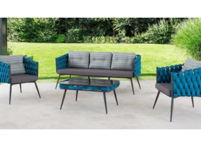 Terrassen Garnitur Luxus Sofagarnitur Dreisitzer Zweisitzer Couchtisch