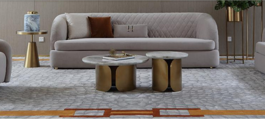 Designer Rund Couchtisch Wohnzimmertisch Kaffeetisch Sofa Tisch Beistell Marmor