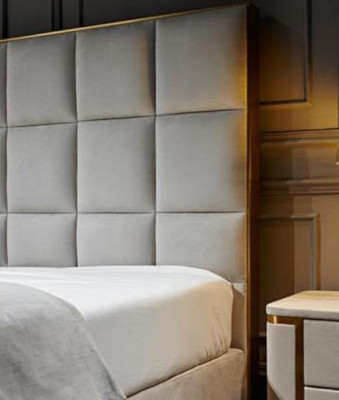 Design Bett Schlafzimmer Betten Textil Hotel Luxus Polster Sitz Stoff Möbel Neu