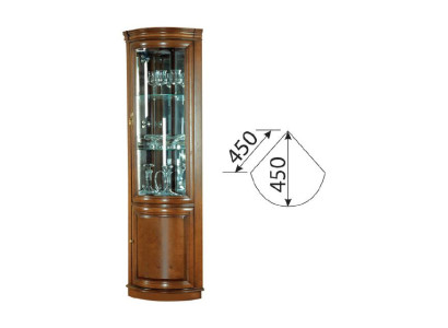 Klassische Vitrine Vitrinenschrank Rustikal Schrank Glasschrank Vitrinen Z-WN