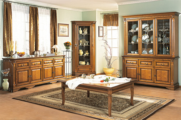  Klassische Vitrine Vitrinenschrank Vitrinen Glasschrank Schrank Kolonial OW 1-2 