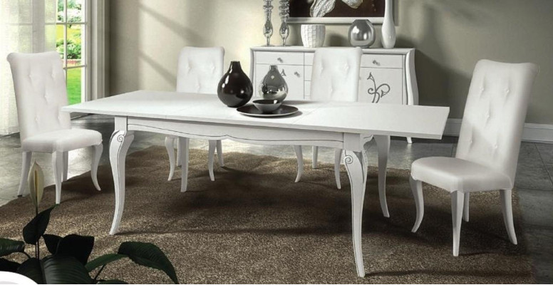 Esstisch Ausziehbar Tisch xxl Tische Modern Holz Ess Esszimmer Design Weiß Neu