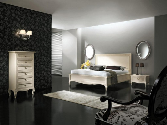 Doppelbett Betten Schlafzimmer Möbel Massivholz Vaccari cav giovanni Bett Neu