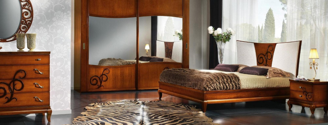 Schlafzimmer Bett Nachttisch Kleiderschrank Kommode Spiegel Luxus Neu Set 6tlg.