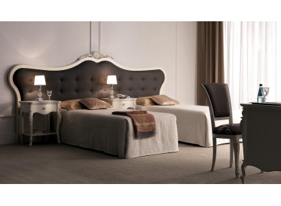 Hotel Einrichtung 2x Betten + Nachttisch Design Moderne Luxus Möbel 3tlg. Set