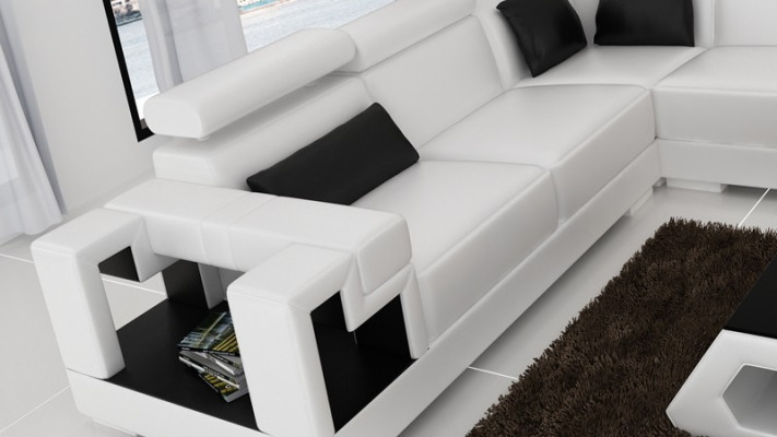 Ecksofa Sofa Couch Polster Wohnlandschaft Leder Eck Sofas Garnitur L Form Neu