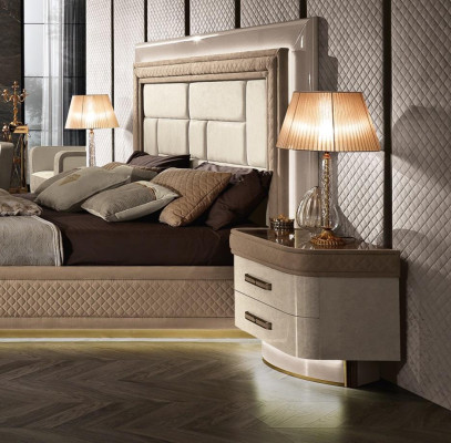 Bett Nachttisch Kommode Schlafzimmer Set Design Luxus Komplett Italien Neu 7tlg.