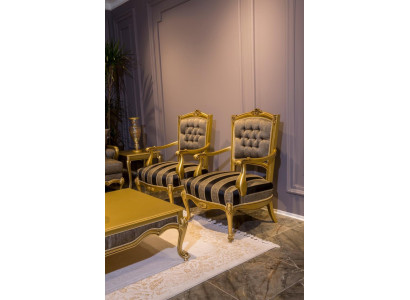 Sessel Möbel Stühle Art déco Design Textil Wohnzimmer Sessel Design Neu