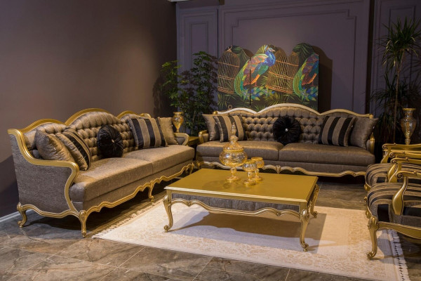 Sessel Möbel Stühle Art déco Design Textil Wohnzimmer Sessel Design Neu