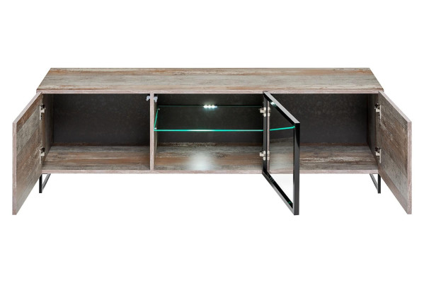 Design Wohnwand TV-Ständer 2x Vitrine rtv Lowboard Einrichtung Set 5 tlg