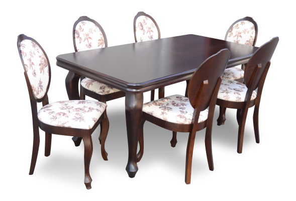 Designer Tisch + 6 Stühle Garnituren Komplett Wohnzimmer Esszimmer
